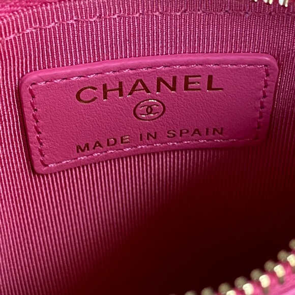 ‼️SOLD‼️New 20P CHANEL Rose Pink O Zip Card Holder - Picture 4 of 6